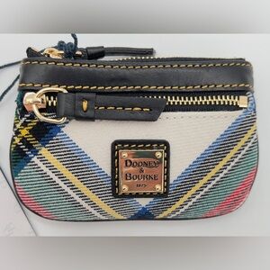 White Tartan Coin Case NWT